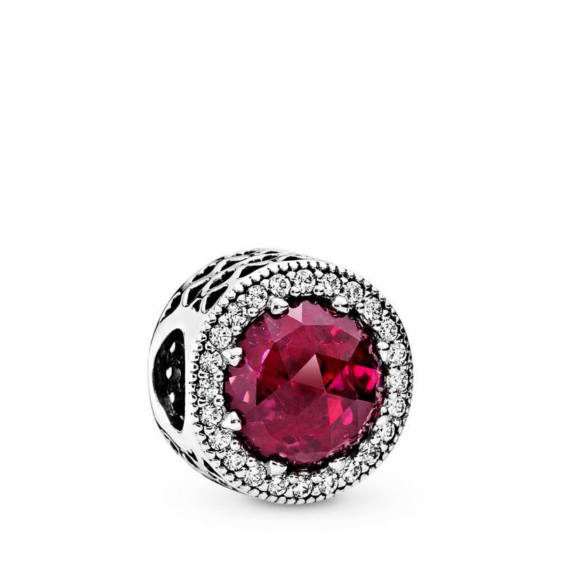 Pandora Sparkling Cerise Pink Charm NZ, Sterling Silver (910732-VMY)